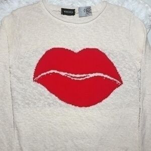 Whisper Lips Graphic Knit Sweater